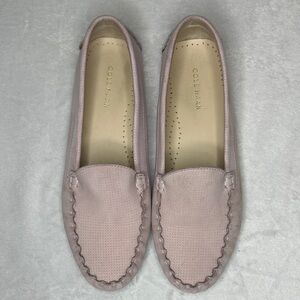 Cole Haan Pale Pink Suede Slip-On Driving Loafers 8